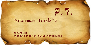 Peterman Teréz névjegykártya